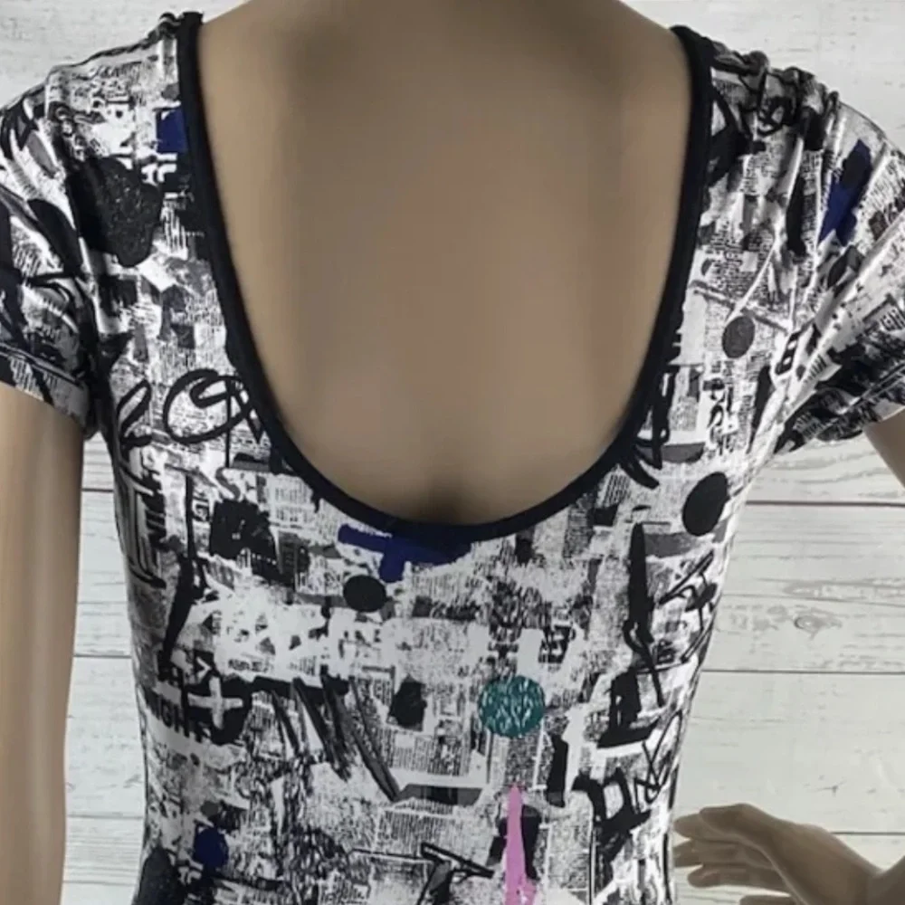 Topshop Bodycon Dress 🌺 Cute Newsprint - Picture 10 of 12